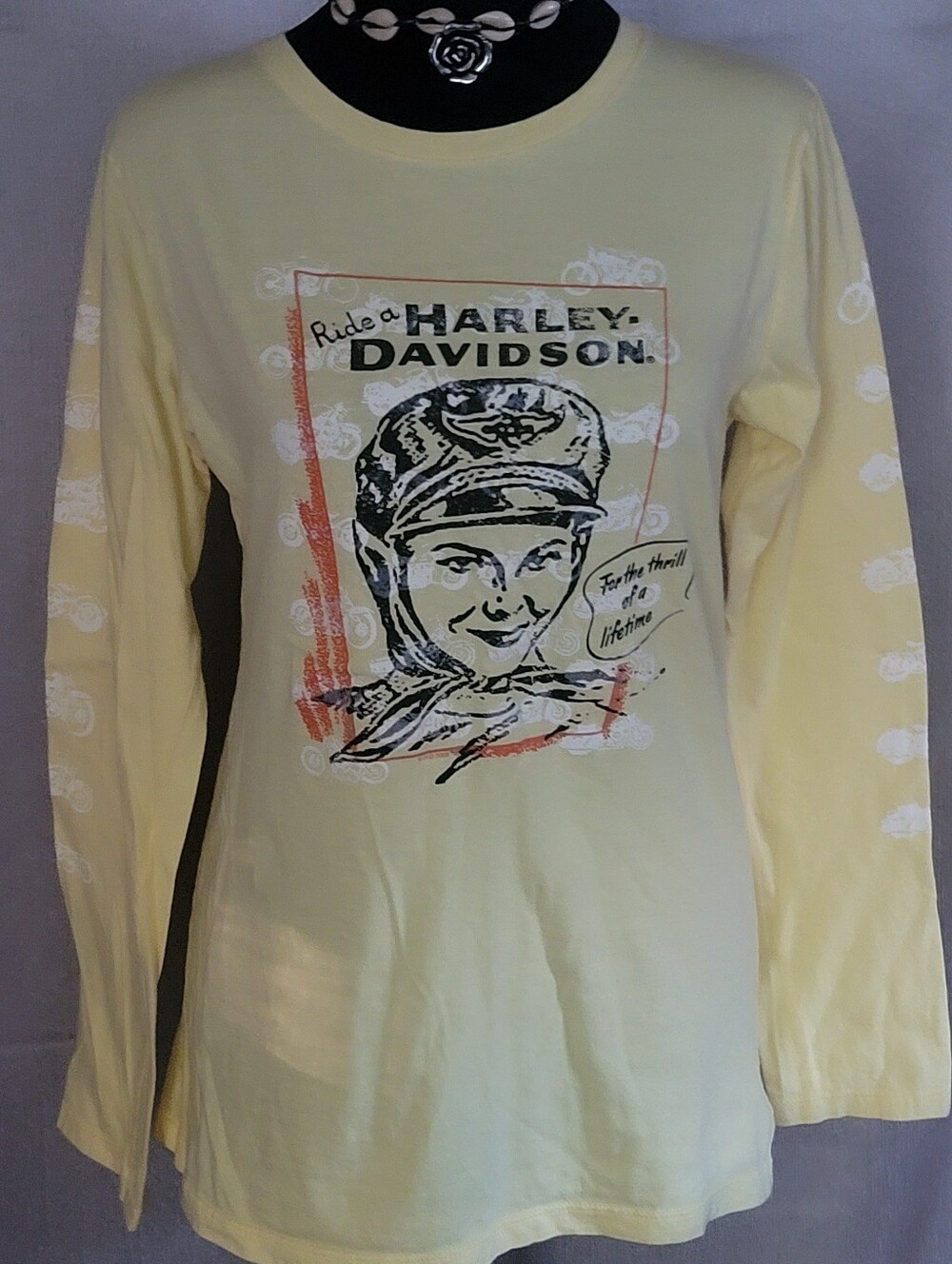 Harley-Davidson Light Yellow Long-Sleeve Rider Graphic Tee